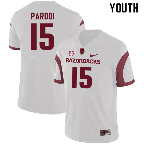 Youth #15 LaDarrius Bishop Arkansas Razorbacks College Football Jerseys Sale-White